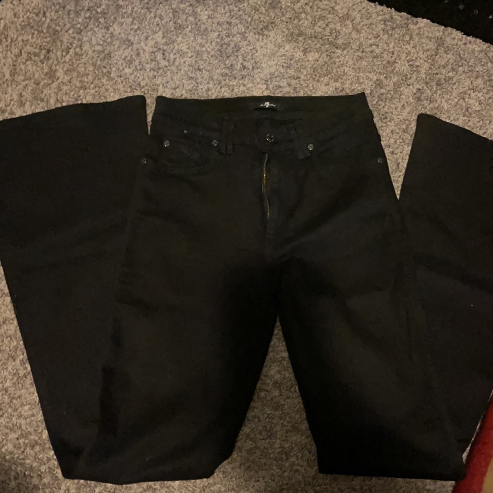 Black 7for all Mankind wide leg jeans